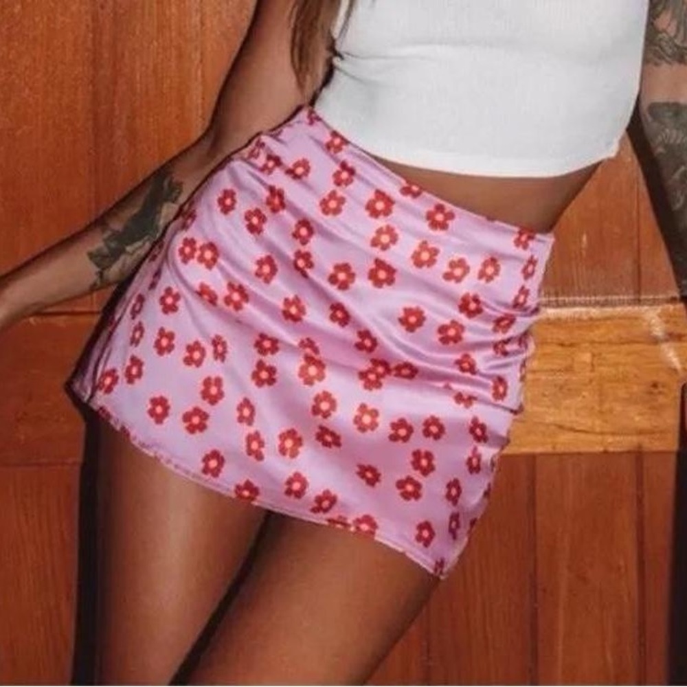 Princess Polly red and pink mini skirt